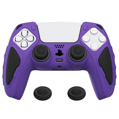 Knight Edition Dark Purple Ergonomic Silicone Case Skin With Black Joystick Caps For PS5 Controller-QSPF006 - Extremerate Wholesale