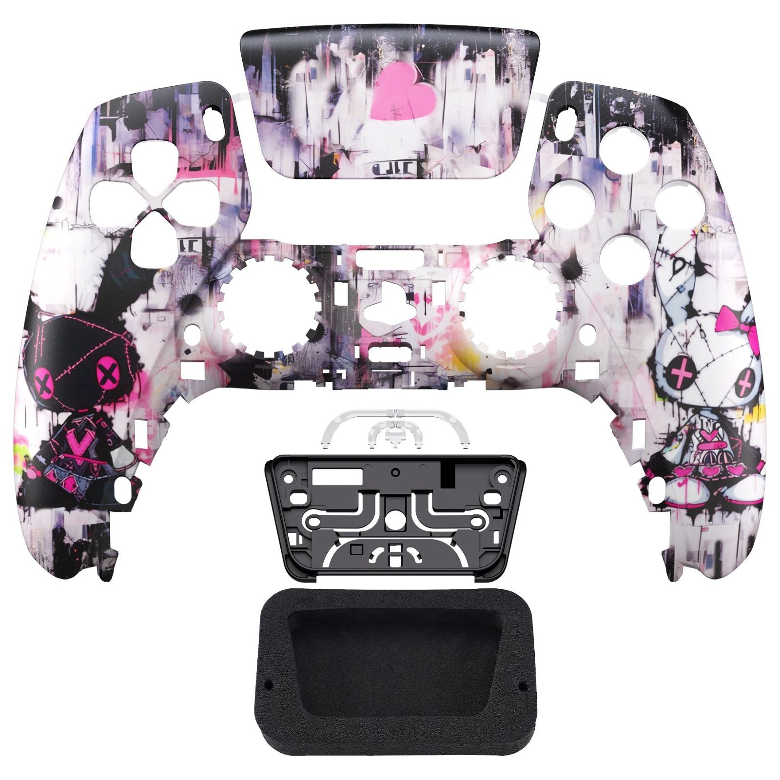 Lovely Punky Bunny Front Shell With Touchpad Compatible With PS5 Controller  BDM-010/020/030/040/050 - ZPFR016G3WS