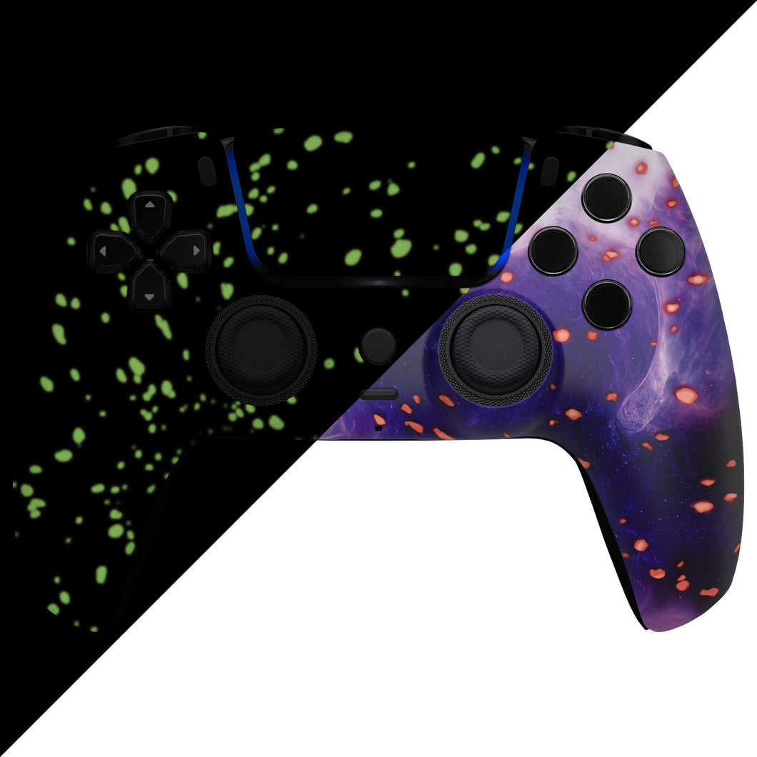 Glow in Dark - Cosmic Camo Front Shell with Touchpad for PS5 Controller BDM-010/020/030/040/050 - GHPFT023WS