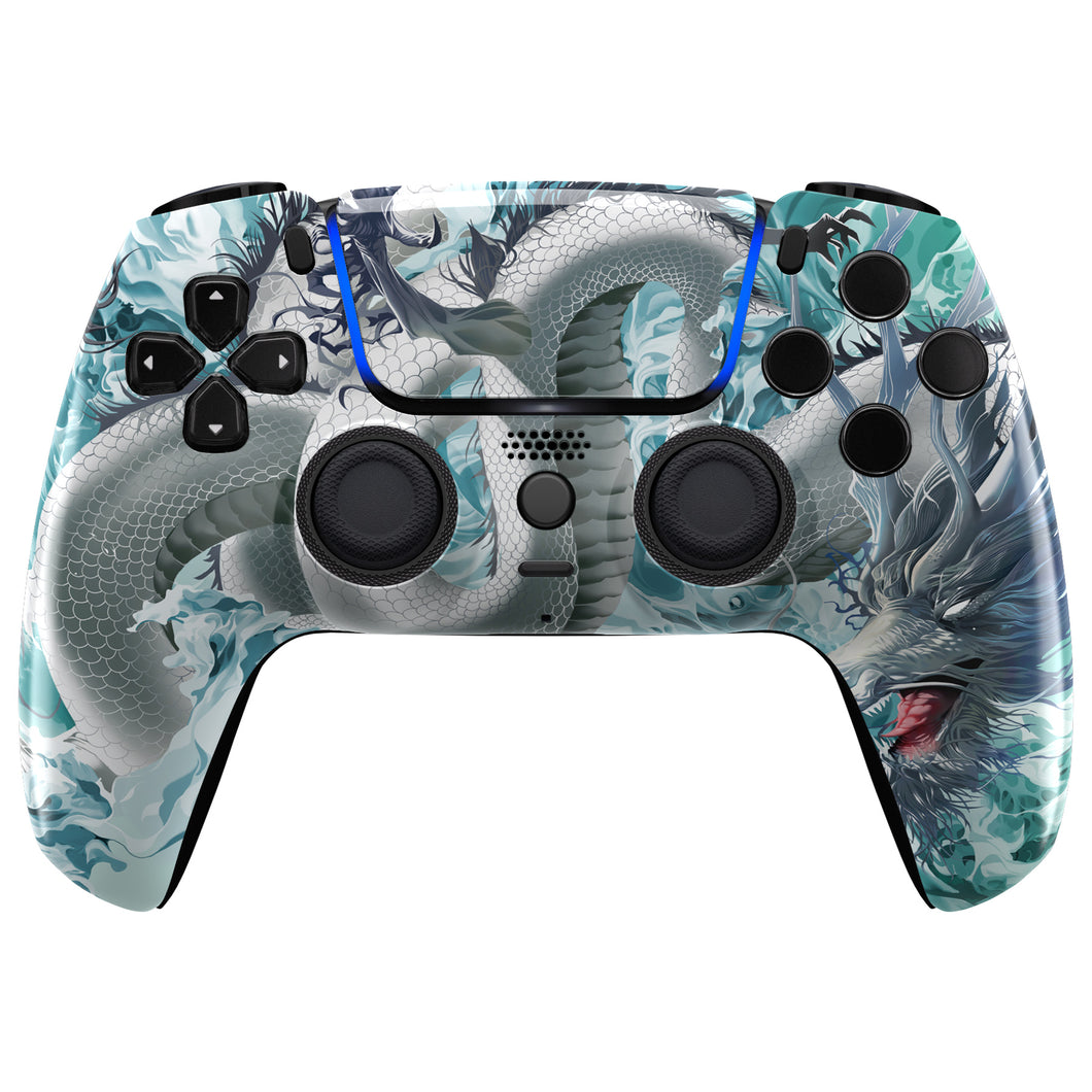 Luna Redesigned Jade Dragon - Cloud Dominator Front Shell with Touchpad for PS5 Controller BDM-010/020/030/040/050 - GHPFT017WS