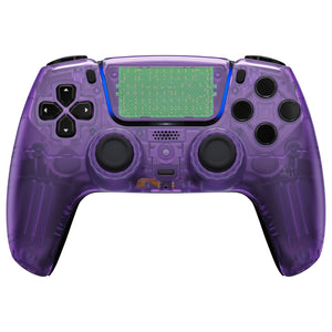 Luna Redesigned Clear Atomic Purple Front Shell With Touchpad Compatible With PS5 Controller BDM-010 & BDM-020 & BDM-030 & BDM-040 - GHPFM002WS - Extremerate Wholesale