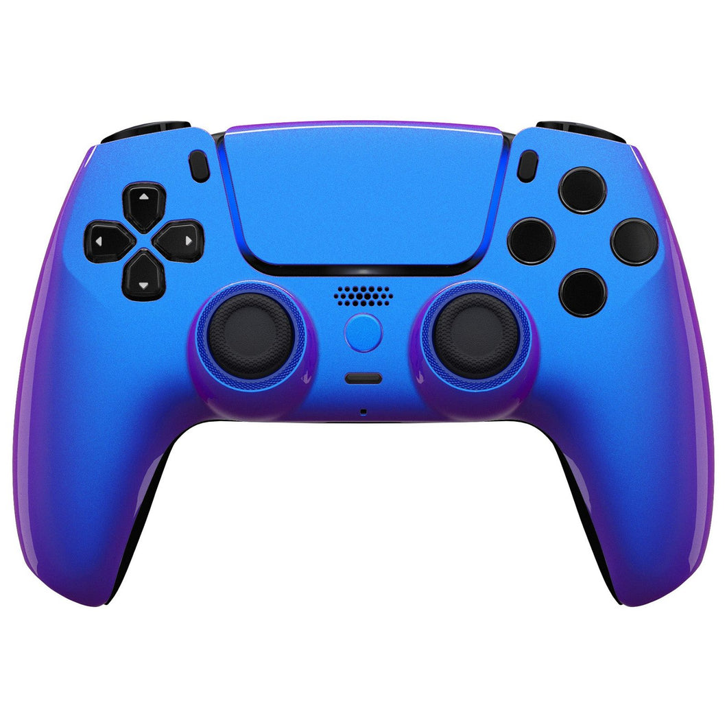 Luna Redesigned Glossy Chameleon Blue Purple Front Shell With Touchpad Compatible With PS5 Controller BDM-010 & BDM-020 & BDM-030 & BDM-040 - GHPFP003WS - Extremerate Wholesale