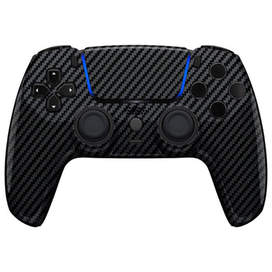 Luna Redesigned Glossy Graphite Carbon Fiber Pattern Front Shell With Touchpad Compatible With PS5 Controller BDM-010 & BDM-020 & BDM-030 & BDM-040 - GHPFS001WS - Extremerate Wholesale
