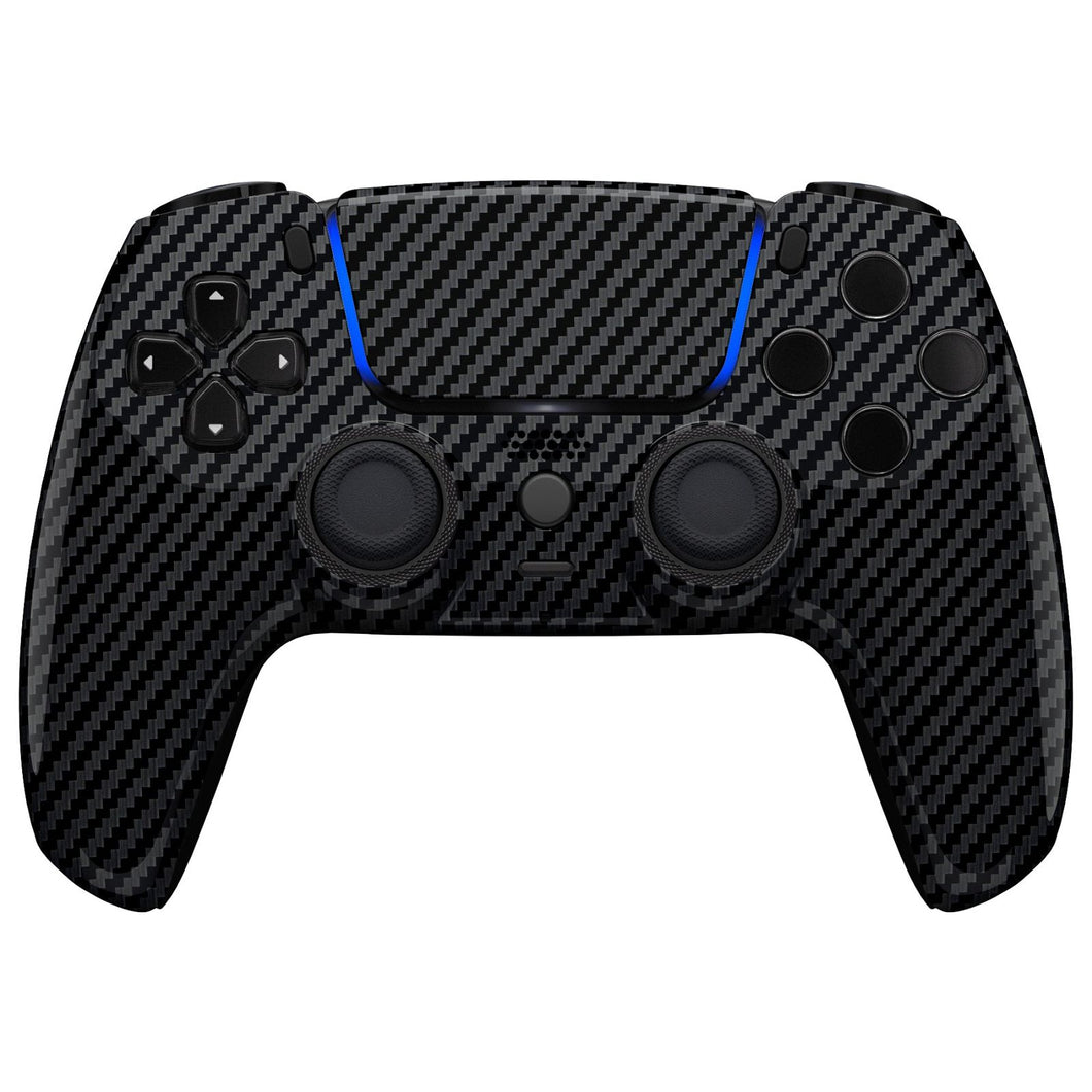 Luna Redesigned Glossy Graphite Carbon Fiber Pattern Front Shell With Touchpad Compatible With PS5 Controller BDM-010 & BDM-020 & BDM-030 & BDM-040 - GHPFS001WS - Extremerate Wholesale