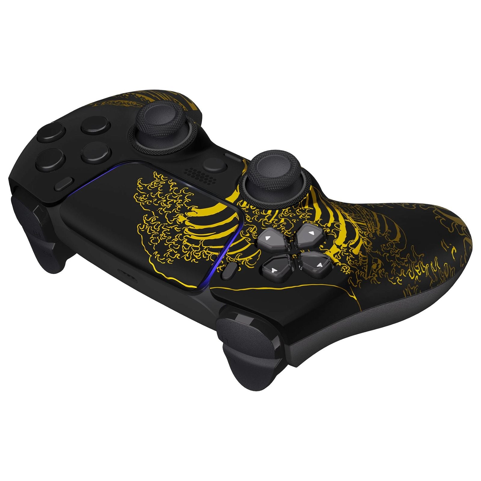 Luna Redesigned The Great GOLDEN Wave Off Kanagawa - Black Front Shell with  Touchpad for PS5 Controller BDM-010/020/030/040/050 - GHPFT014WS