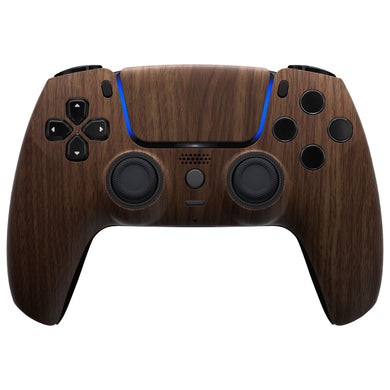 Luna Redesigned Wooden Grain Front Shell With Touchpad Compatible With PS5 Controller BDM-010 & BDM-020 & BDM-030 & BDM-040 - GHPFS002WS - Extremerate Wholesale