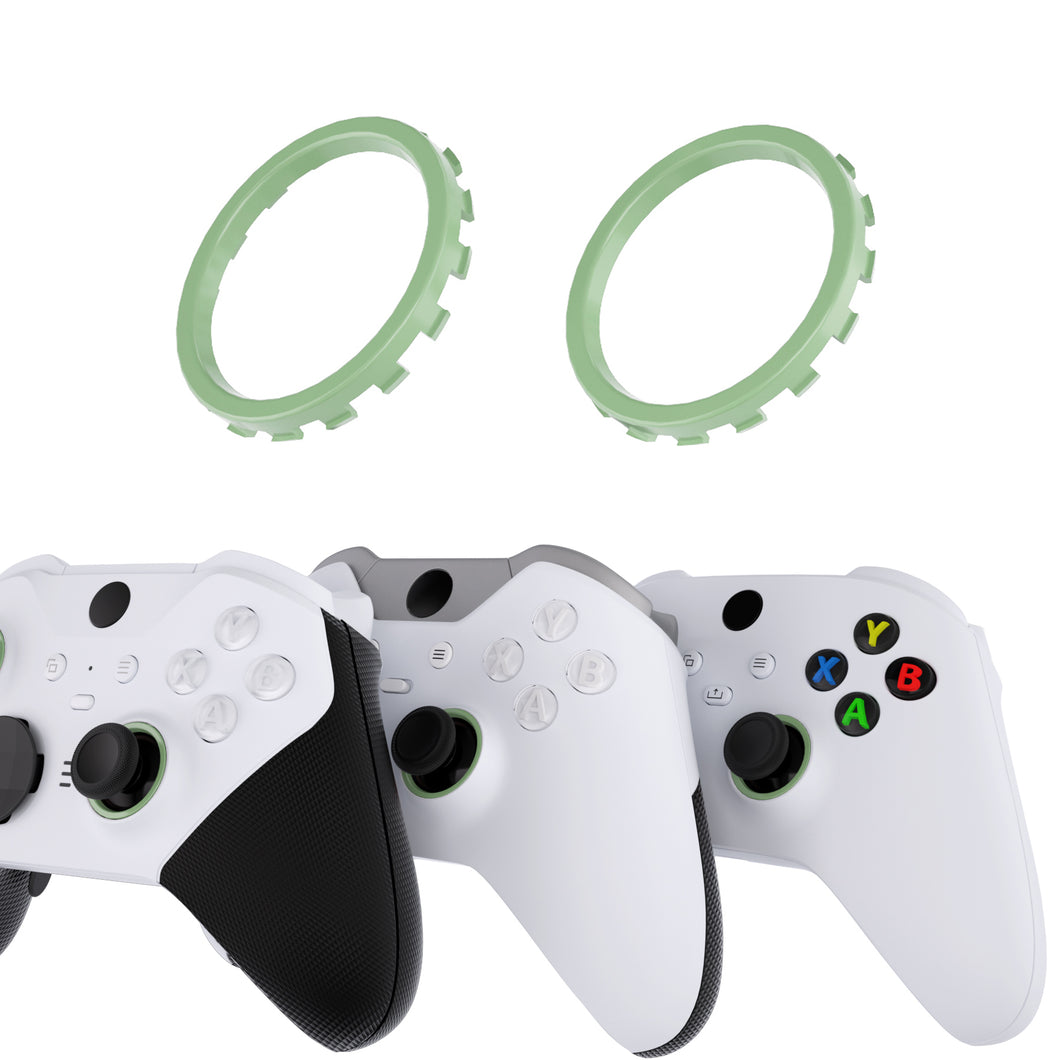 Solid Matcha Green Custom Replacement Accent Rings For Xbox Elite Series 2 Core & Elite Series 2 & Xbox One Elite & eXtremeRate ASR Version Shell For Xbox Series X/S Controller-XOJ1330