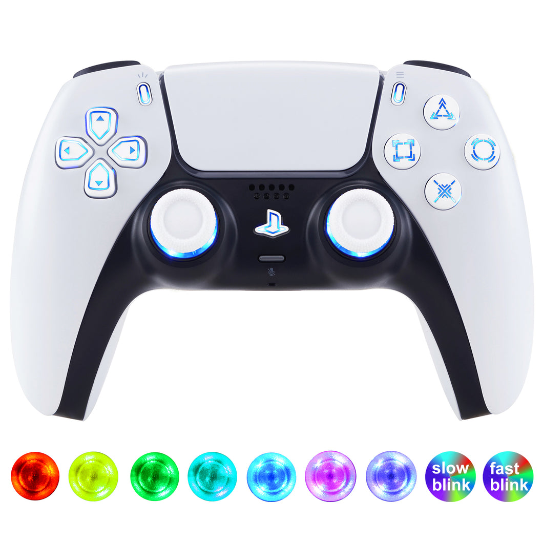Multi-colors Luminated Matte UV White Button DTF V3 LED Kit For PS5 Controller BDM-030 & BDM-040 - PFLED06G3