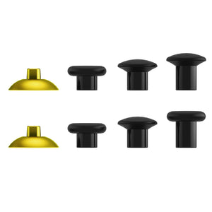 Matte Chrome Gold And Black ThumbsGear Interchangeable Ergonomic Thumbstick Compatible With PS4 Slim PS4 Pro PS5 Controller With 3 Height Domed And Concave Grips Adjustable Joystick-P4J1104WS - Extremerate Wholesale