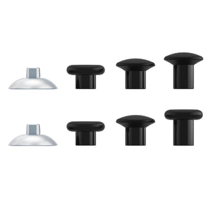 Matte Chrome Silver And Black ThumbsGear Interchangeable Ergonomic Thumbstick Compatible With PS4 Slim PS4 Pro PS5 Controller With 3 Height Domed And Concave Grips Adjustable Joystick-P4J1105WS - Extremerate Wholesale