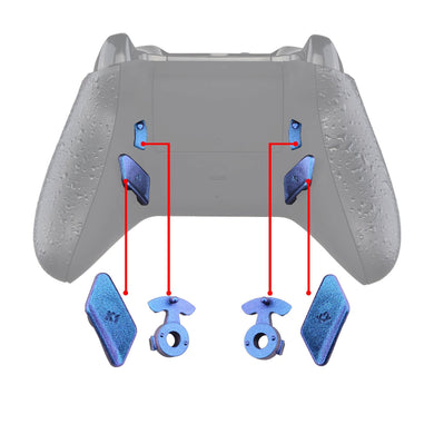 Matte PU Chameleon Blue Purple Replacement Ergonomic Back Buttons, K1 K2 K3 K4 Paddles for Xbox One S Controller Lofty Remap Kit (Only fits with eXtremeRate Remap Kit)-XOMD0034 - Extremerate Wholesale