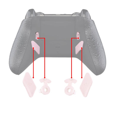 Matte PU Soft Touch Cherry Blossoms Pink Replacement Ergonomic Back Buttons, K1 K2 K3 K4 Paddles for Xbox One S Controller Lofty Remap Kit (Only fits with eXtremeRate Remap Kit)-XOMD0037 - Extremerate Wholesale