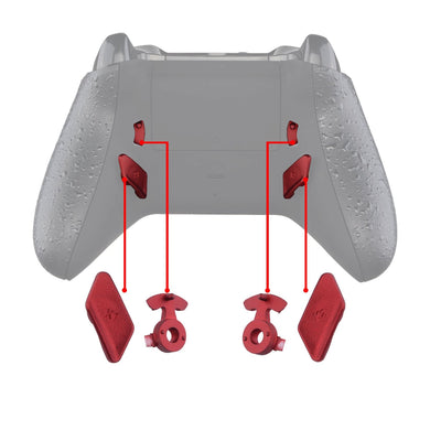 Matte PU Soft Touch Vampire Red Replacement Ergonomic Back Buttons, K1 K2 K3 K4 Paddles for Xbox One S Controller Lofty Remap Kit (Only fits with eXtremeRate Remap Kit)-XOMD0035 - Extremerate Wholesale