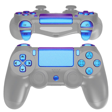 Matte UV Chameleon Blue Purple Classical Symbols 13in1 Button Kits Compatible With PS4 Gen2 Controller-SP4J0501WS - Extremerate Wholesale