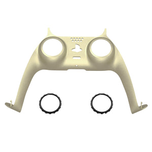 Matte UV Champagne Gold Decorative Trim Shell With Accent Rings Compatible With PS5 Controller-GPFP3019WS - Extremerate Wholesale