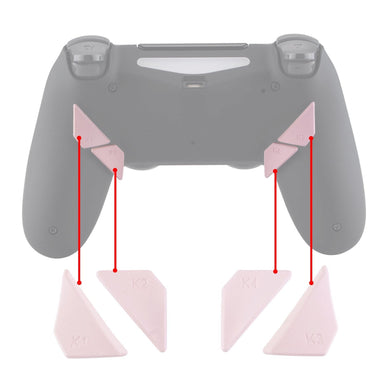 Matte UV Cherry Blossoms Pink Replacement Ergonomic Back Buttons, K1 K2 K3 K4 Paddles Compatible With PS4 Controller Dawn Remap Kit (Only fits with eXtremeRate Remap Kit)-P4GZ026 - Extremerate Wholesale
