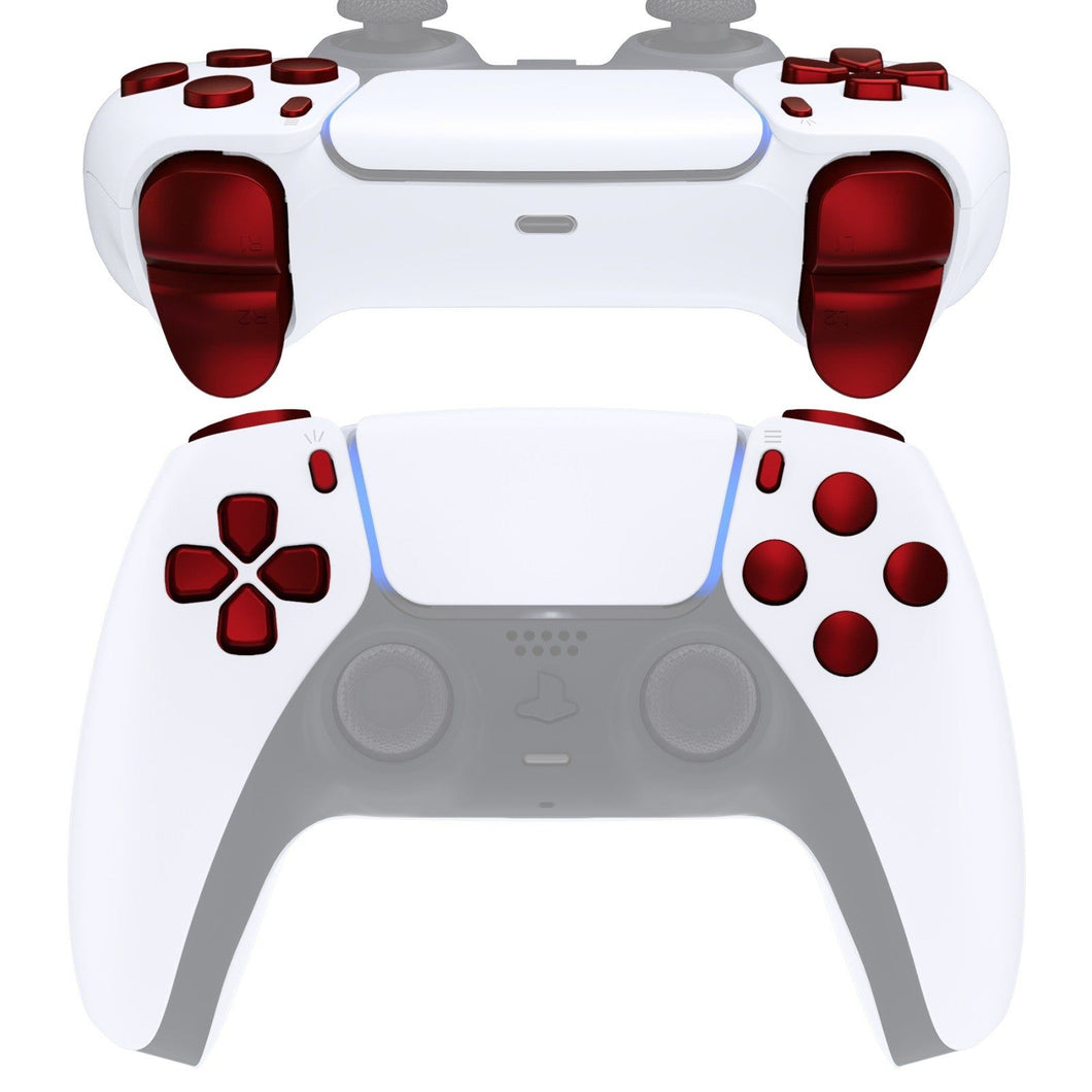 Matte UV Vampire Red 11in1 Button Kits Compatible With PS5 Controller BDM-010 & BDM-020 - JPF1003G2WS - Extremerate Wholesale