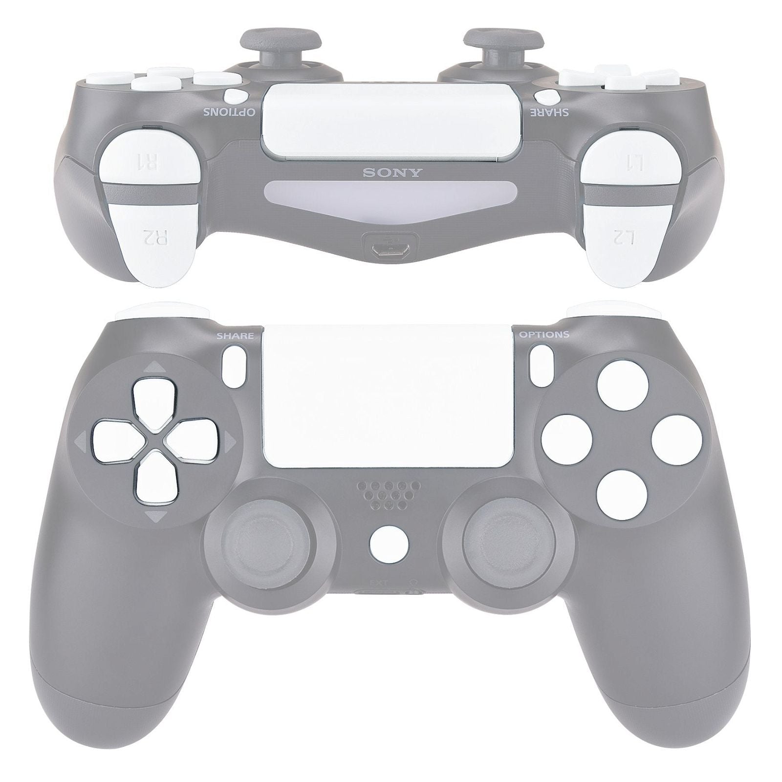 Matte UV White 13in1 Button Kits Compatible With PS4 Gen2 Controller ...