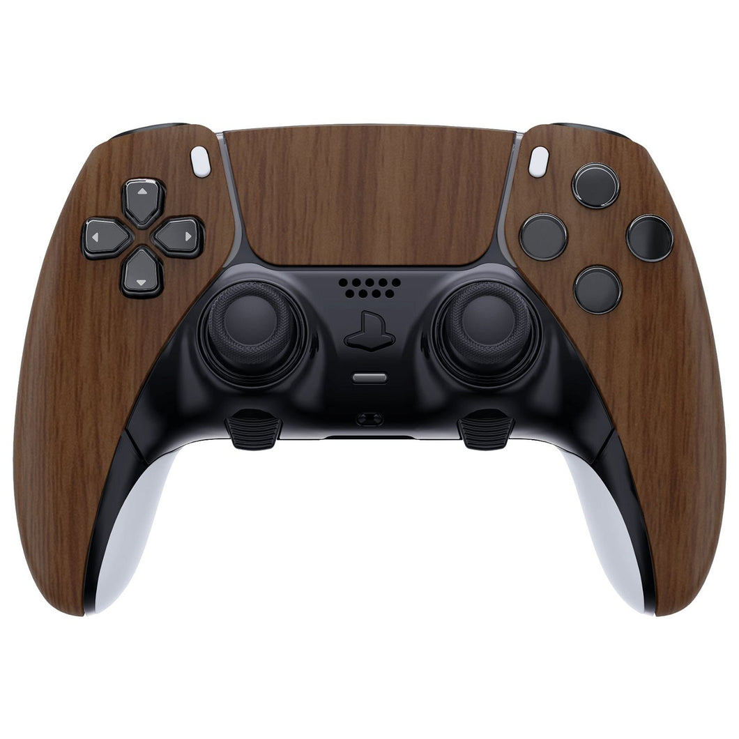 Matte UV Wood Grain Left Right Front Housing Shell With Touchpad Compatible With PS5 Edge Controller - MLREGS001WS - Extremerate Wholesale