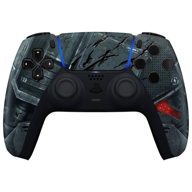 Mecha Armor with Combat Damage Engrave Front Shell With Touchpad Compatible With PS5 Controller BDM-010 & BDM-020  & BDM-030 & BDM-040 - ZPFK001G3WS - Extremerate Wholesale