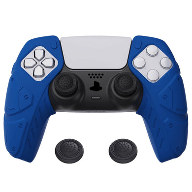 Mecha Edition Deep Blue Ergonomic Silicone Case Skin With Black Joystick Caps For PS5 Controller-JGPF005 - Extremerate Wholesale