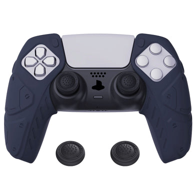 Mecha Edition Midnight Blue Ergonomic Silicone Case Skin With Black Joystick Caps For PS5 Controller-JGPF003 - Extremerate Wholesale