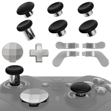 Metallic Silver 13 in 1 Component Pack Kit Replacement Metal Thumbsticks & D-Pads & Paddles for Xbox Elite Series 2 & Elite 2 Core Controller (Model 1797) - IL902 - Extremerate Wholesale