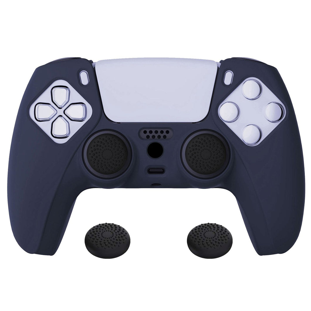 Midnight Blue  Pure Series Anti-slip Silicone Cover Skin With Black Thumb Grip Caps For PS5 Controller-KOPF003 - Extremerate Wholesale