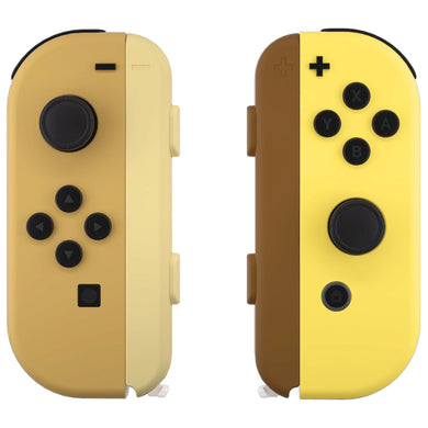 Monsters Brown & Yellow Replacement Full Set Shell Case & Wrist Strap Cover for NS Joycon - CP340WS - Extremerate Wholesale