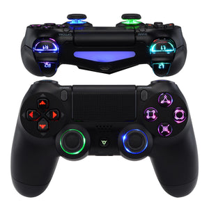 Multi-Colors Luminated D-pad Thumbstick L1 R1 R2 L2 Home Face Buttons DTFS (DTF 2.0) LED Kit Compatible With PS4 CUH-ZCT2 Controller with Classical Symbols Buttons - 10 Colors Modes 7 Areas DIY Option-P4LED02 - Extremerate Wholesale