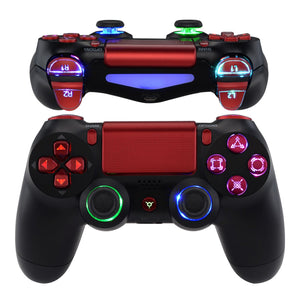 Multi-Colors Luminated D-pad Thumbstick Trigger Home Face Buttons Matt UV Vampire Red Classical Symbols Buttons DTFS (DTF 2.0) LED Kit Compatible With PS4 Slim PS4 Pro Controller-P4LED05 - Extremerate Wholesale