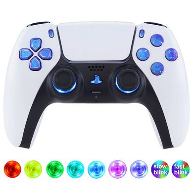 Multi-colors Luminated Glossy Chameleon Blue Purple Button DTF V3 LED Kit For PS5 Controller BDM-030 & BDM-040 - PFLED04G3 - Extremerate Wholesale