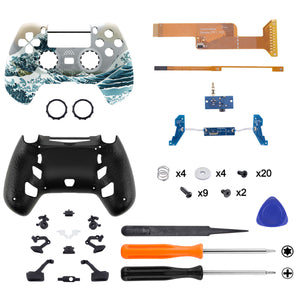 The Great Wave Kanagawa Decade Tournament Controller(DTC) Upgrade Kit With Upgrade Board & Ergonmic Shell & Back Buttons & Trigger Stops Compatible With PS4 Controller JDM-040/050/055-P4MG007 - Extremerate Wholesale