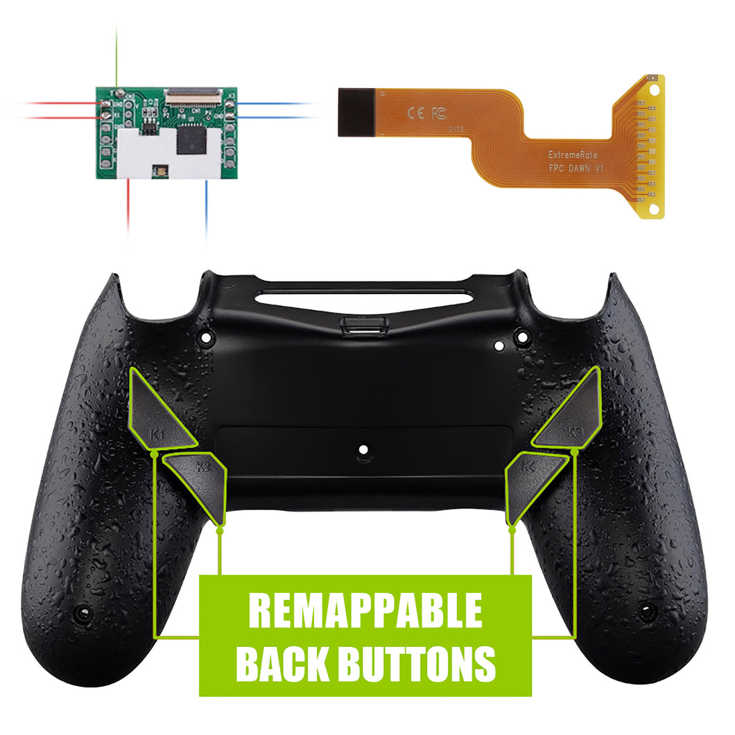 3D Splashing Rubberized Black Dawn Remap Kit With Custom PCB+Back Shell+4 Back Buttons Compatible With PS4-JDM-040/JDM-050/JDM-055 Controller-P4RM006