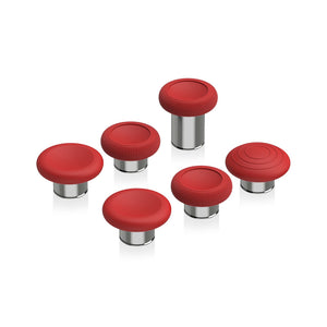 Passion Red & Metallic Silver 6 in 1 Metal Replacement Thumbsticks for Xbox Elite Series 2 & Elite 2 Core Controller (Model 1797) - IL808WS - Extremerate Wholesale