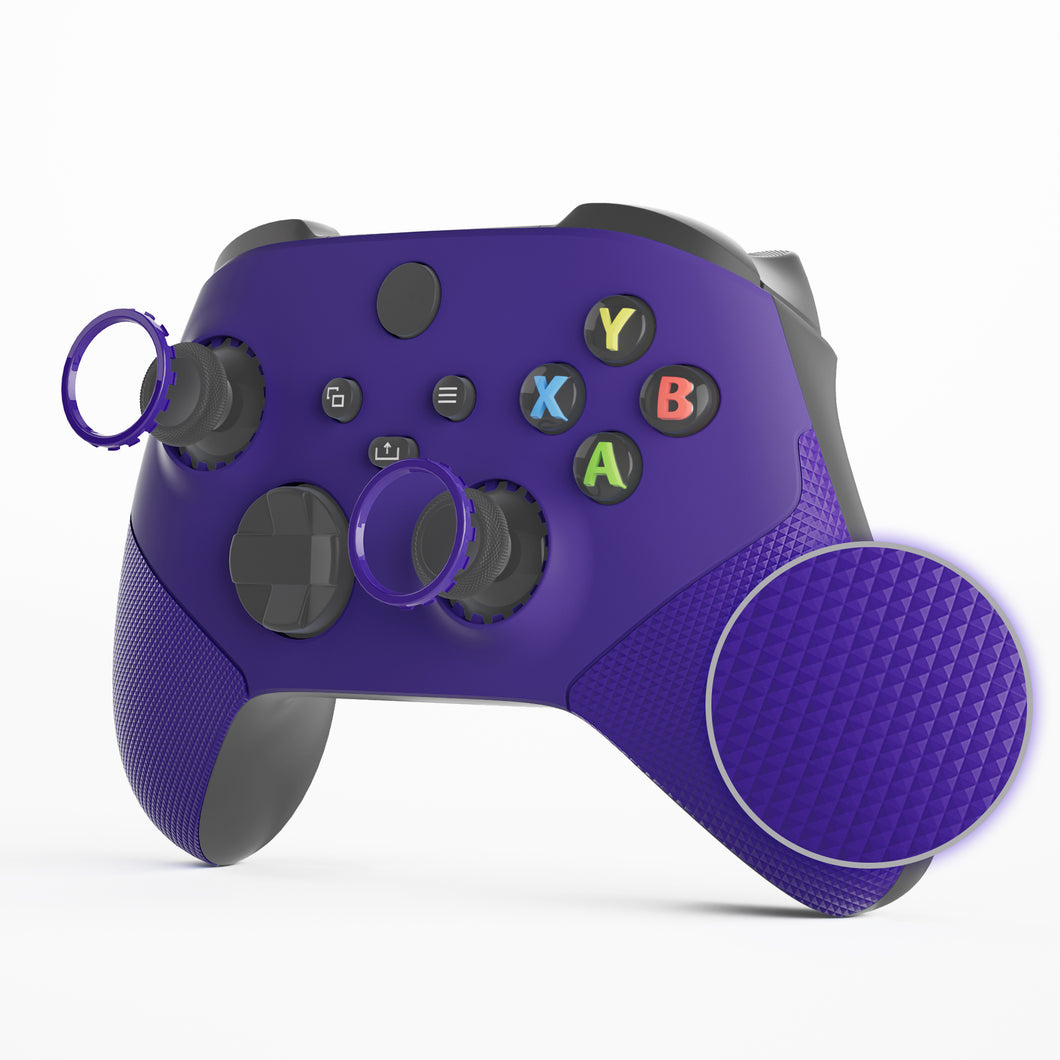 Purple ASR Version Performance Rubberized Grip Front Housing Shell With Accent Rings For Xbox Series X/S Controller & Xbox Core Controller-FX3C3005WS