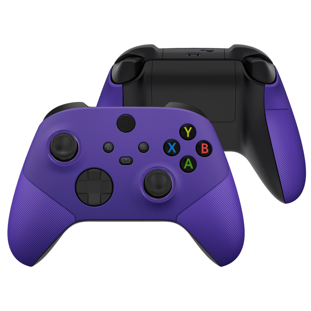 Purple ASR Version Performance Rubberized Side Rails Front Shell For Xbox Series X/S Controller With Accent Rings, Redesigned Grip Faceplate For Xbox Core Controller-ZX3C3005WS
