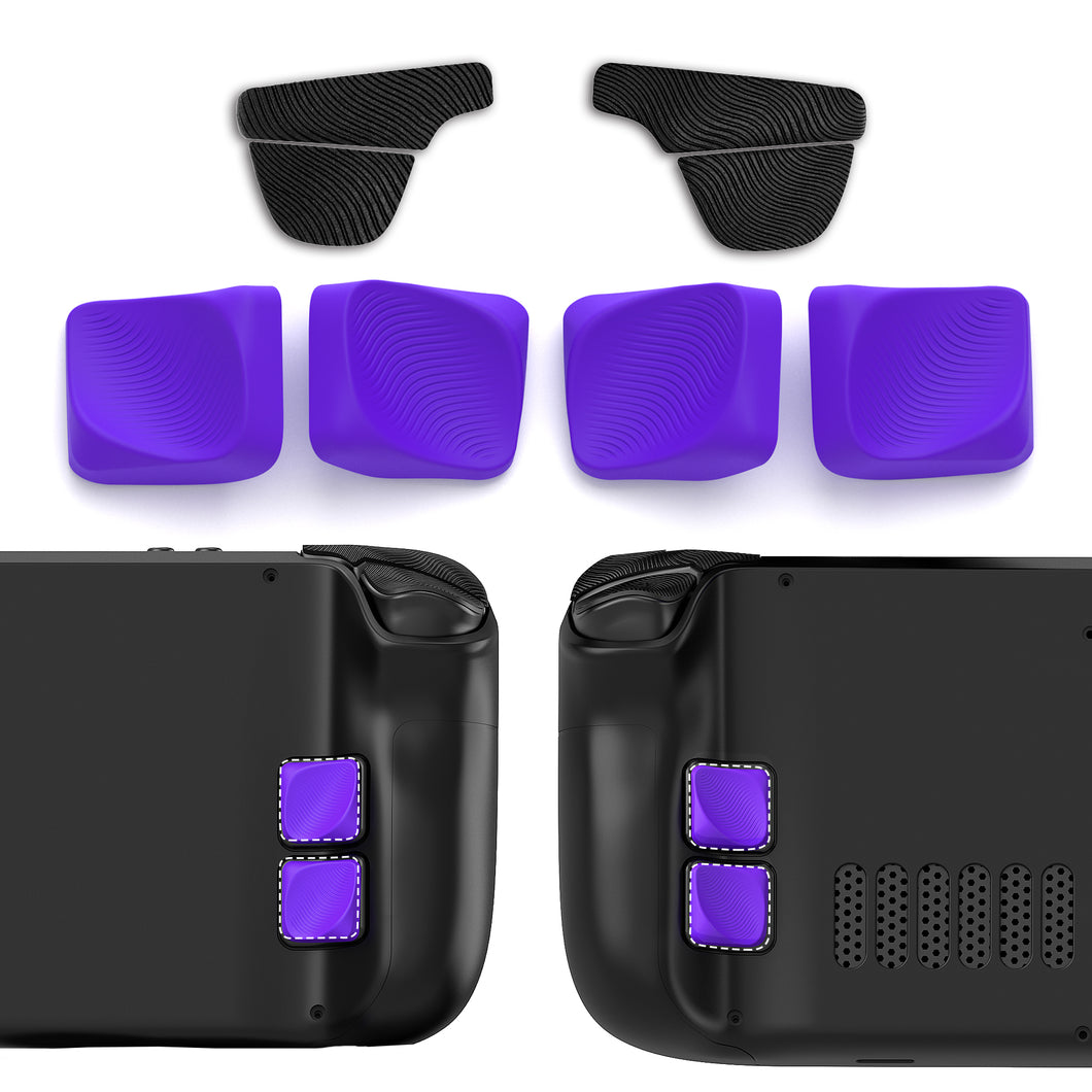Purple Ergonomic Grip Back Button Enhancement Kit for Steam Deck LCD, Anti-Slip Silicone Trigger Grips for Steam Deck OLED – PGSDM023