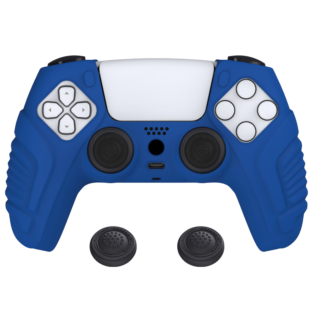 Racing Warrior Edition Deep Blue Silicone Protective Case Cover With Thumbstick Cap For PS5 Controller-KZPF003