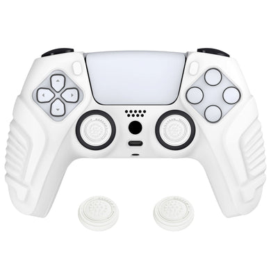 Racing Warrior Edition White Silicone Protective Case Cover With Thumbstick Cap For PS5 Controller-KZPF002 - Extremerate Wholesale