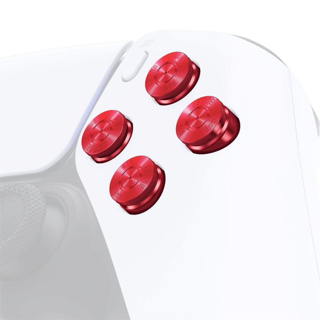 Red Metal ABXY Buttons Compatible With PS5 Controller-JPFA003WS - Extremerate Wholesale