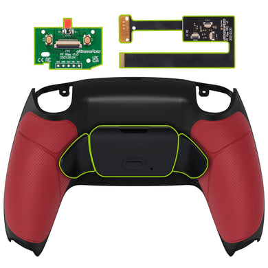 Red Rubberized Grip Remappable Rise 2.0 Remap Kit With Upgrade Board + Redesigned Back Shell + Back Buttons Compatible With PS5 Controller BDM-010 & BDM-020 - XPFU6005 - Extremerate Wholesale