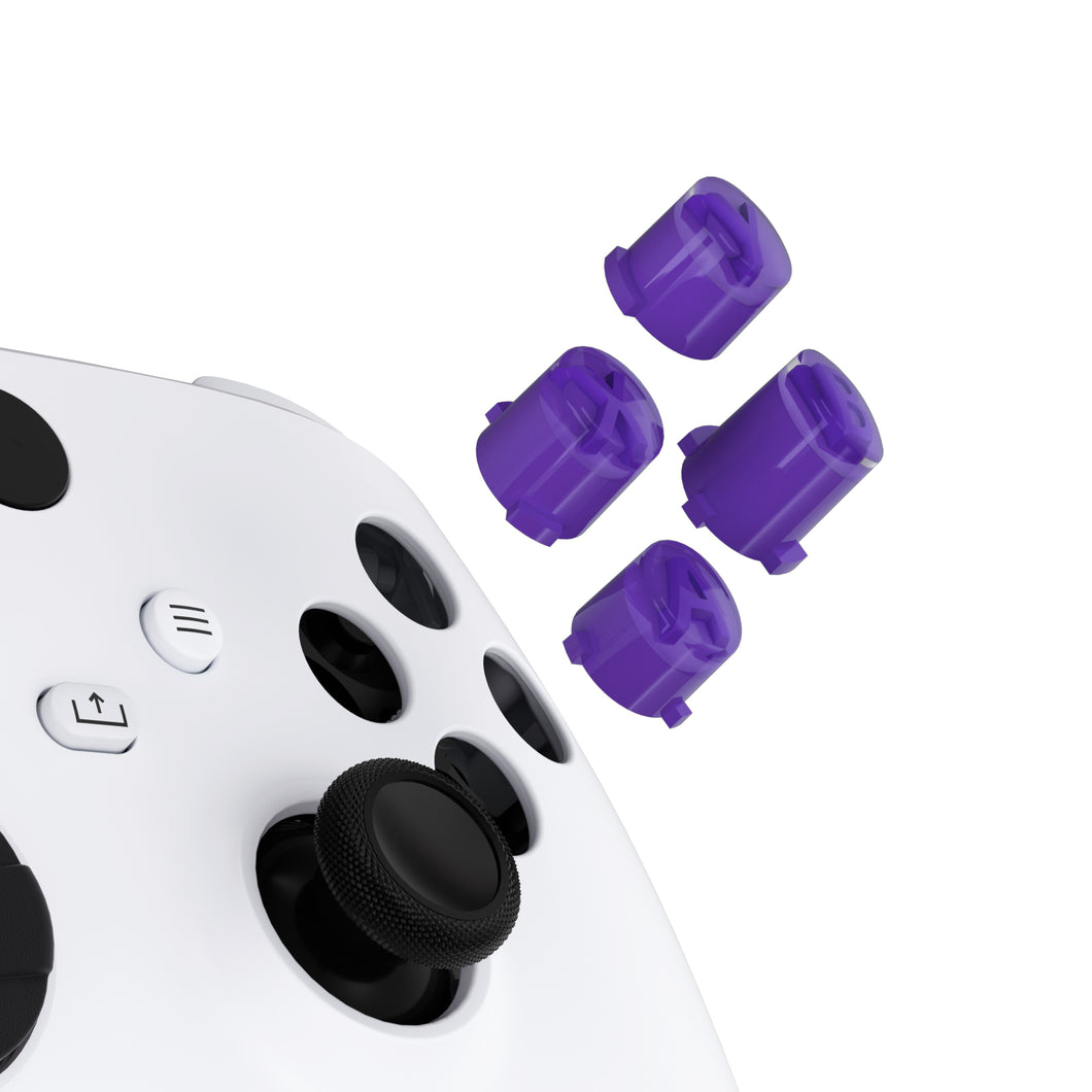 Three-Tone Dark Purple & Clear With Dark Purple Classic Symbols Replacement Custom ABXY Action Button For Xbox Series X & S Controller / Xbox One S & X Controller/ Xbox Elite V1/V2 Controller - JDX3M013WS - Extremerate Wholesale