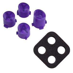 Three-Tone Dark Purple & Clear With Dark Purple Classic Symbols Replacement Custom ABXY Action Button For Xbox Series X & S Controller / Xbox One S & X Controller/ Xbox Elite V1/V2 Controller - JDX3M013WS - Extremerate Wholesale