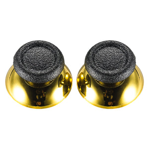 Replacement Chrome Gold Black Rubber Thumbsticks Compatible With PS4 Controller-P4J0119 - Extremerate Wholesale