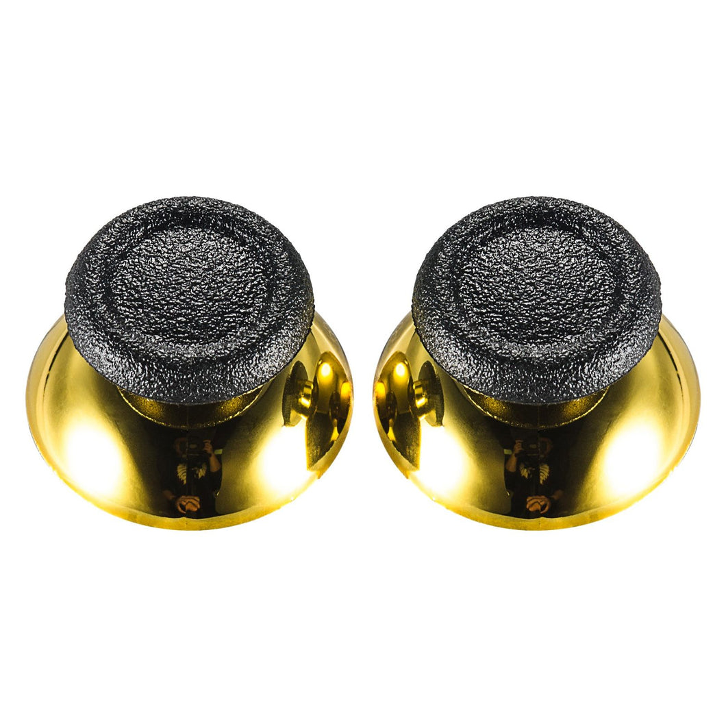 Replacement Chrome Gold Black Rubber Thumbsticks Compatible With PS4 Controller-P4J0119 - Extremerate Wholesale