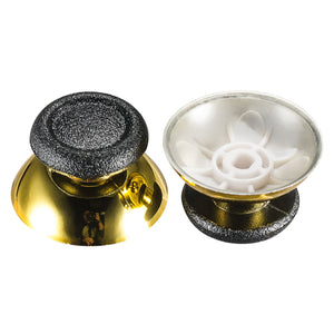 Replacement Chrome Gold Black Rubber Thumbsticks Compatible With PS4 Controller-P4J0119 - Extremerate Wholesale