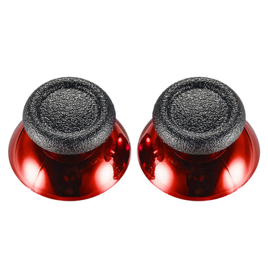Replacement Chrome Red Black Rubber Thumbsticks Compatible With PS4 Controller-P4J0121 - Extremerate Wholesale