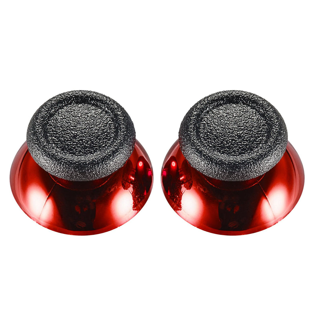 Replacement Chrome Red Black Rubber Thumbsticks Compatible With PS4 Controller-P4J0121 - Extremerate Wholesale
