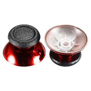 Replacement Chrome Red Black Rubber Thumbsticks Compatible With PS4 Controller-P4J0121 - Extremerate Wholesale